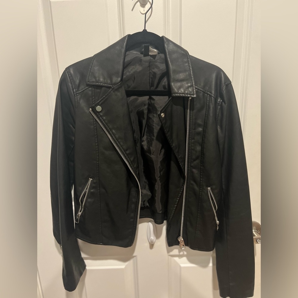 H&M Black Faux Leather Jacket